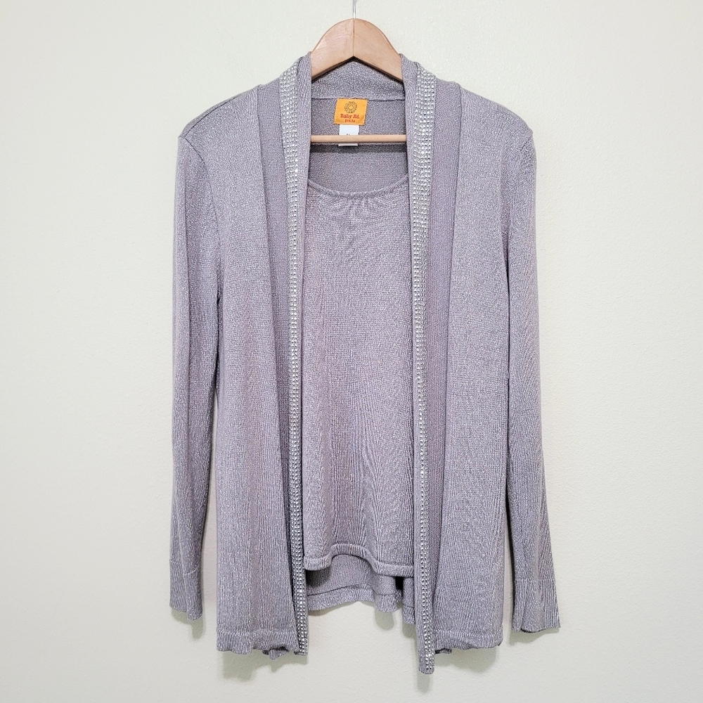 Ruby Rd. Metallic embellished cardigan PL